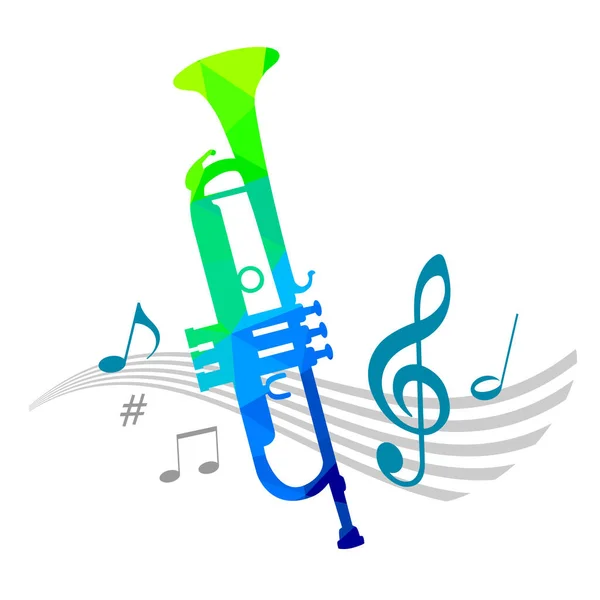 Gráfico Musical Con Trompeta Calidad Vectorial — Vector de stock