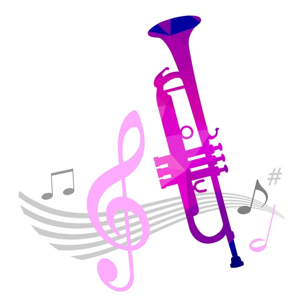 Gráfico Musical Con Trompeta Calidad Vectorial — Vector de stock