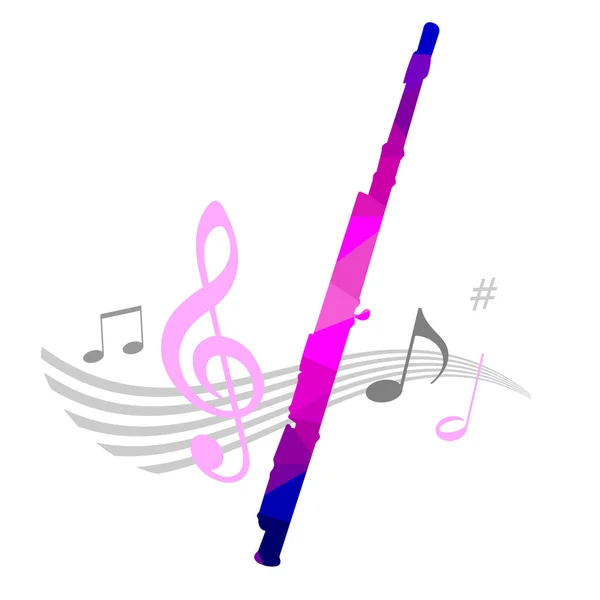 Gráfico Musical Con Flauta Calidad Vectorial — Archivo Imágenes Vectoriales