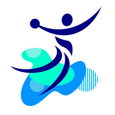 Hentbol sporunun vektör kalitesinde grafiği.