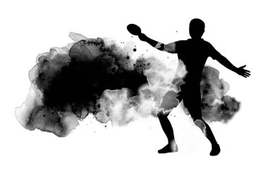 Suluboya arka planlı masa tenisi grafiği.