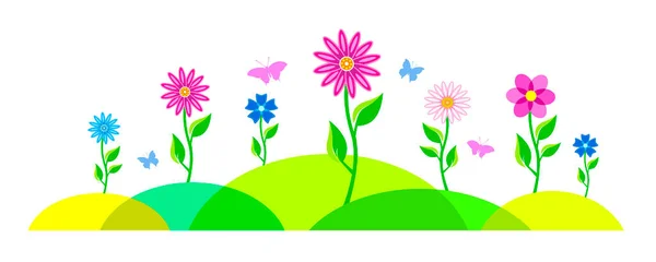 Wiosenne Kwiaty Tło Grafika Jakości Wektora — Wektor stockowy