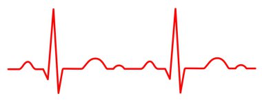 Vektör kalitesinde elektrokardiyogram grafiği.