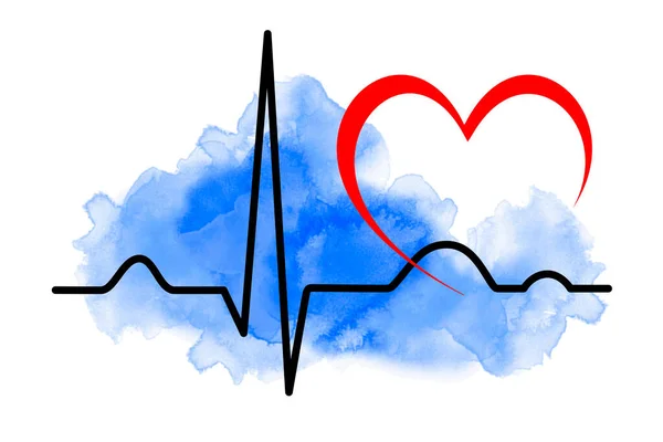 Grafiek Met Elektrocardiogram Vectorkwaliteit — Stockvector