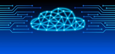 Mavi bilgisayar bilimi arkaplan grafiği.