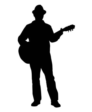 Gitar çalan vektör kalitesinde müzik grafiği.