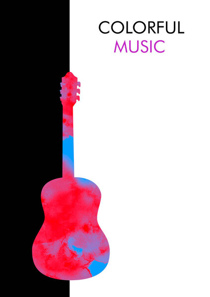 Music graphic with guitar in vector quality.