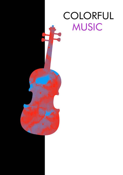 Music graphic with violin in vector quality.