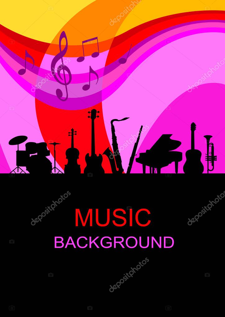 Music graphic with instruments in vector quality.
