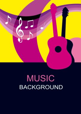 Gitarlı müzik grafiği vektör kalitesinde.