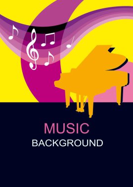 Müzik grafiği ve piyano vektör kalitesi.