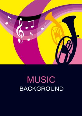 Vektör kalitesinde rüzgar enstrümanlı müzik grafiği.