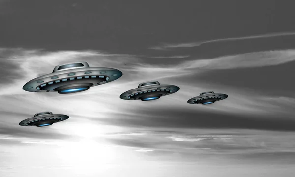 Ufo Science Fiction Grafik Med Rymdskepp — Stockfoto