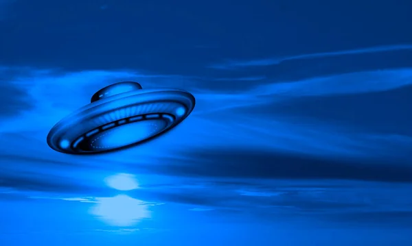 Ufo Gráfico Ficção Científica Com Nave Espacial — Fotografia de Stock