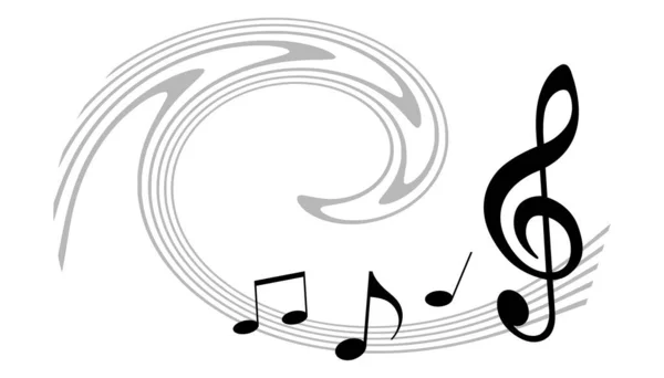 Gráfico Musical Con Notas Musicales Calidad Vectorial — Vector de stock