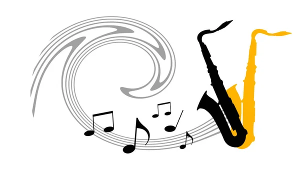 Gráfico Musical Con Saxofón Calidad Vectorial — Vector de stock