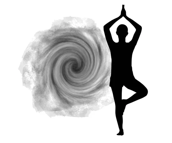 Yoga Salud Deporte Gráfico Calidad Vectorial — Vector de stock