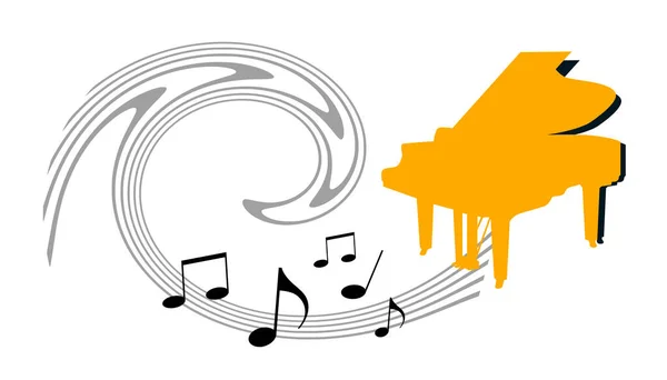 Grafica Musik Con Pianoforte Qualità Vettoriale — Vettoriale Stock