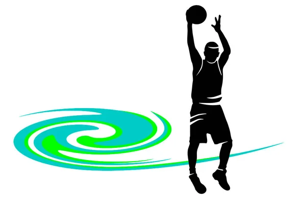 Gráfico Deportivo Baloncesto Calidad Vectorial — Vector de stock