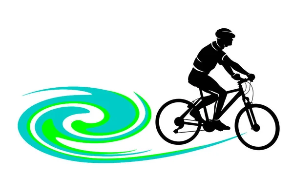 Ciclismo Gráfico Deportivo Calidad Vectorial — Vector de stock