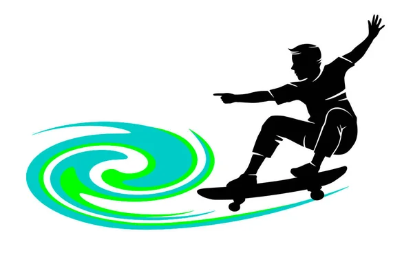 Skateboard Γραφικό Ποιότητα Διανύσματος — Διανυσματικό Αρχείο