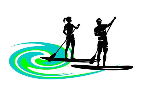 Stand Paddling Graphic Vector Quality — Stock Vector