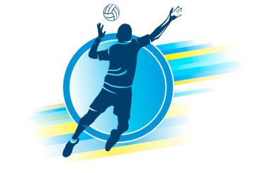 Vektör kalitesinde voleybol sporu grafiği.