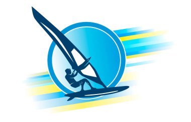 Vektör kalitesinde rüzgar sörfü grafiği.
