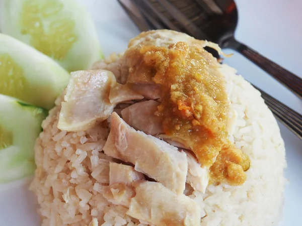 Kylling Ris Street Food Thailand Godt Enkle Liv Stor - Stock-foto