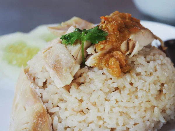 Arroz Frango Comida Rua Tailândia Bom Para Vida Simples Chás — Fotografia de Stock