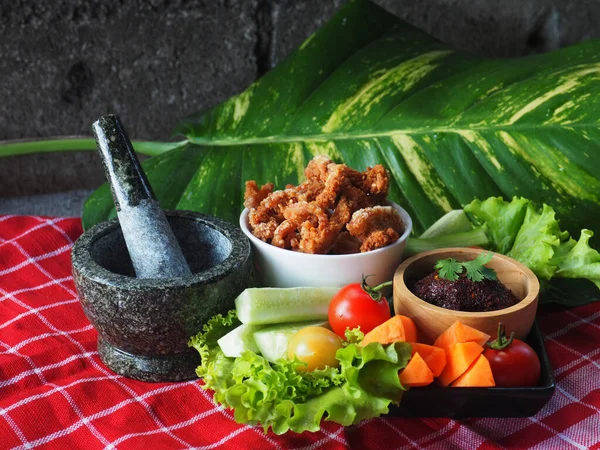 Tadang Dan Capmoo Adalah Makanan Asli Thailand Utara Yang Dimakan — Stok Foto