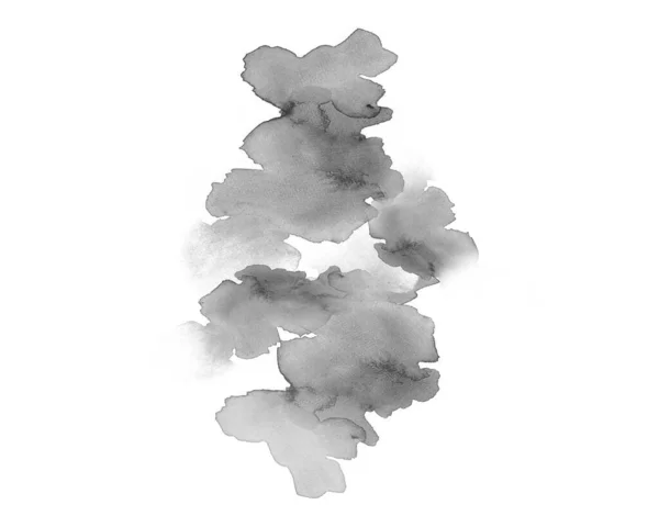 Abstrato mancha aquarela cinza no fundo branco. — Fotografia de Stock