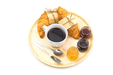 Kahvaltı, Kahvaltı Seti, kahve, kruvasan, reçel tepsi