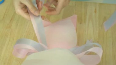 Çiçek Dükkanlar, buket, pembe gül buketi çiçekçi kesme şeritler kontrolden düzenlenmesi