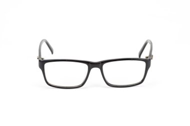 Biraz inek tarzı üzerinde beyaz izole mor göz gözlük bak