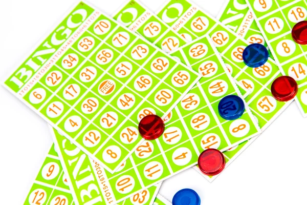 Tarjeta de bingo y chip — Foto de Stock