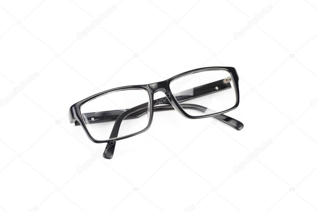 Black Eye Glasses look a bit nerd style Isolated on White