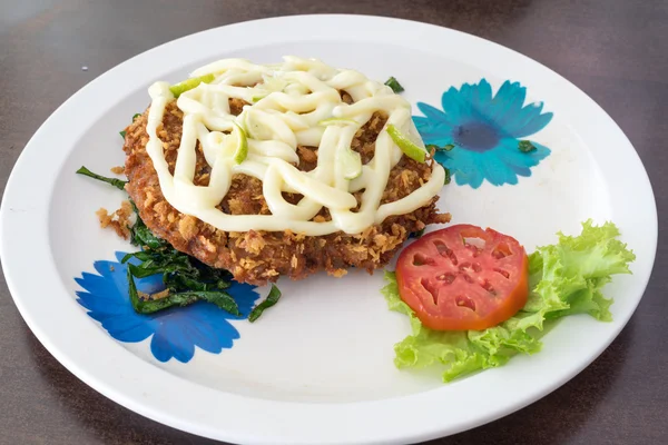 Nugget Chicken with cream salad — Stock Photo, Image