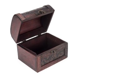 Antika ahşap teasure kutu var yanında kilit