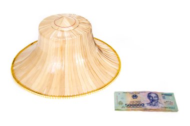 Vietnamca para, dong Asya tarzı şapka ile
