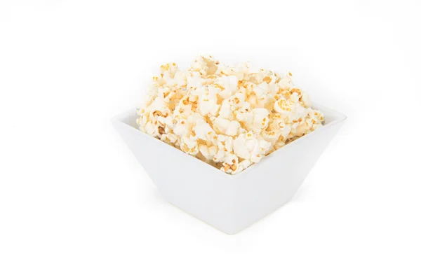 Popcorn v misce čtvercového tvaru — Stock fotografie