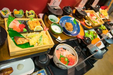 Japon yemekleri modelleri yapılmış reçine ve plastik