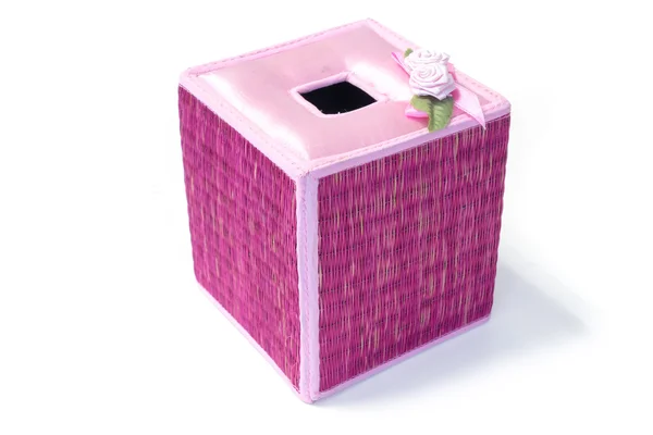 Thai style handmade box of tissues Knitting made by duckweeds — Stock Photo, Image