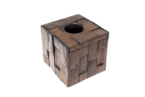 Caja de tejidos de madera — Foto de Stock