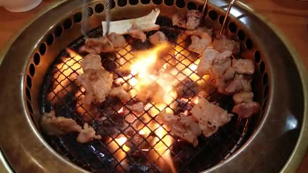 Poêles à barbecue coréens avec chacoal intérieur pour yakiniku — Video