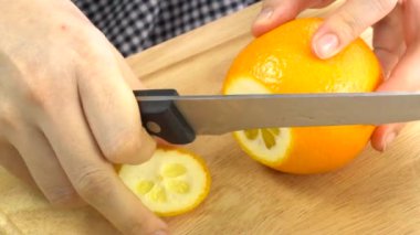 Yavaş taze turuncu üst ve alt, kesme