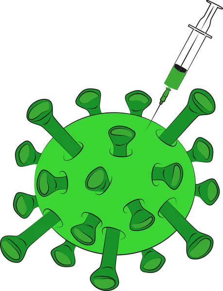 Lucha Contra Las Vacunas Contra Infección Vírica Por Covid — Vector de stock