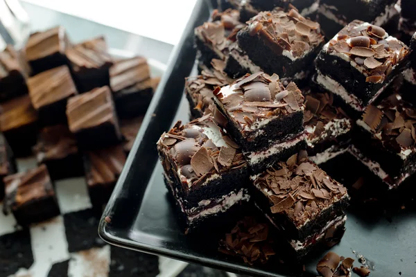 Dort čokoládový brownies Pečeme zásobníku — Stock fotografie