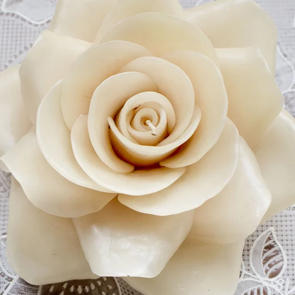 White Rose Candle — Stock Photo, Image