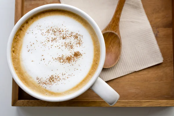 Cappuccino vagy latte kávé — Stock Fotó